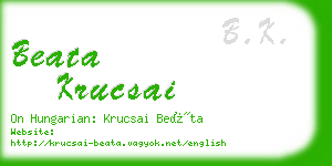 beata krucsai business card